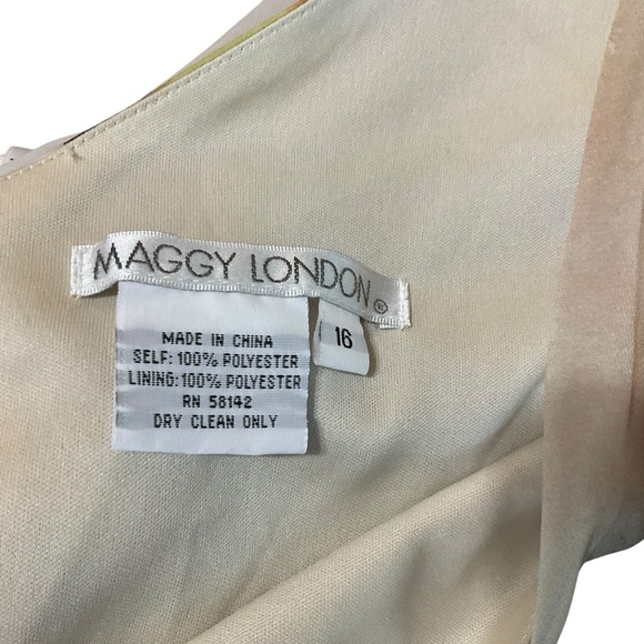 Maggy London One-Shoulder Floral Chiffon Dress NWT Size 16 - Picture 5 of 8